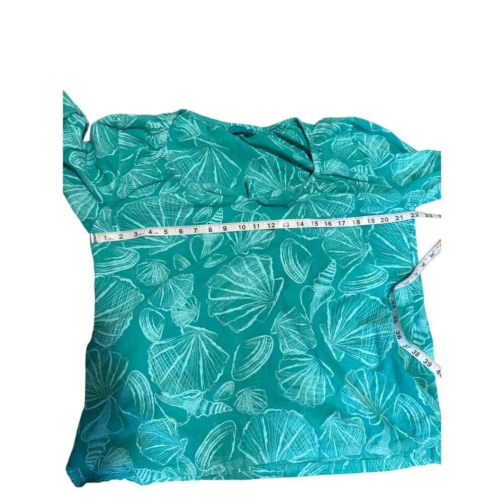 FRESH PRODUCE Blouse in Green Blue Sz M/L - Picture 6 of 9